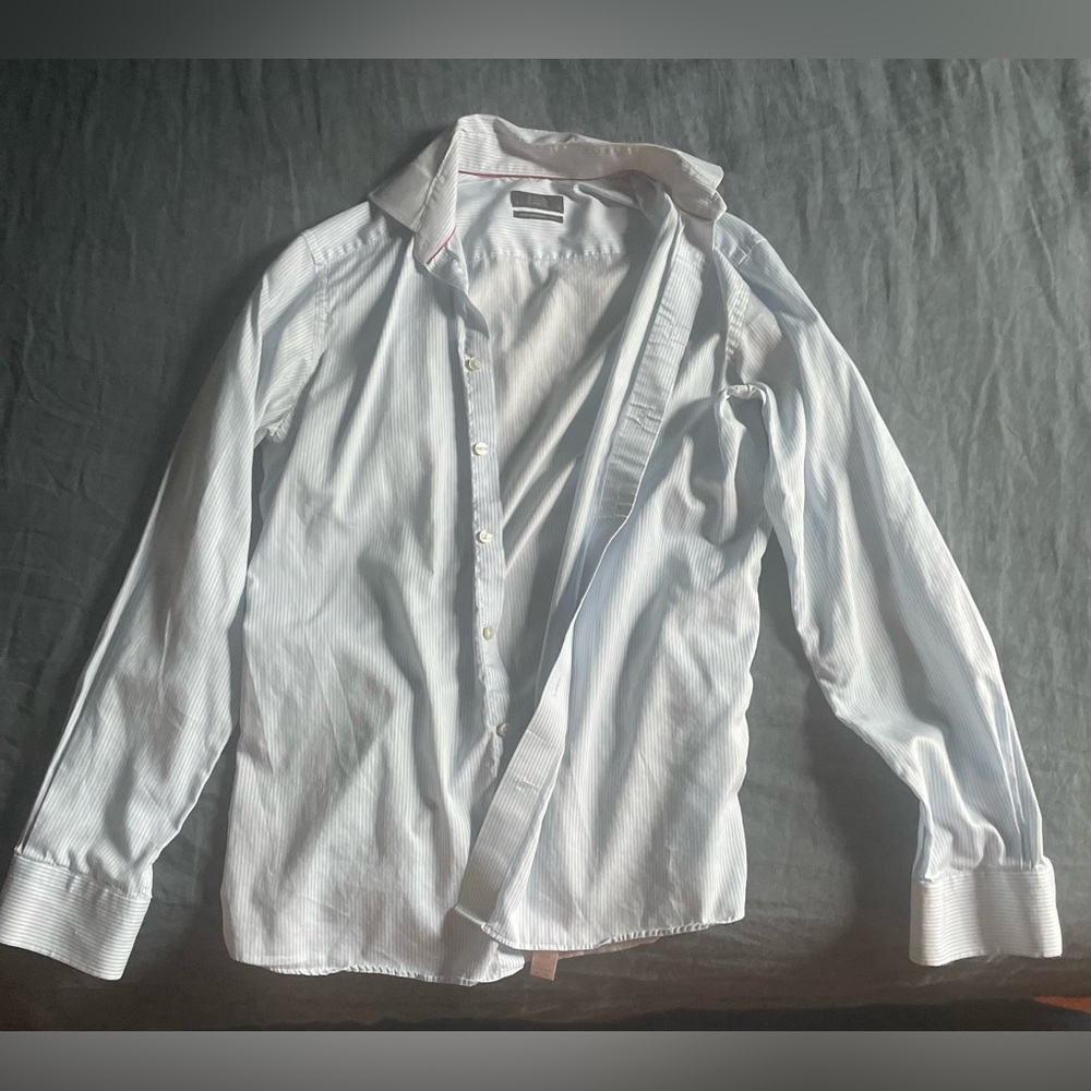 Men’s Eton Dress Shirt (small blue stripe)